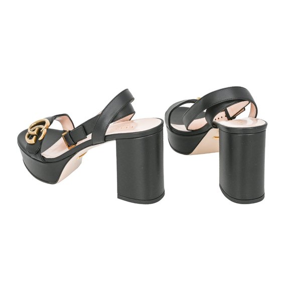 Gucci GG Marmont Leather Platform Sandals - Picture 5 of 14